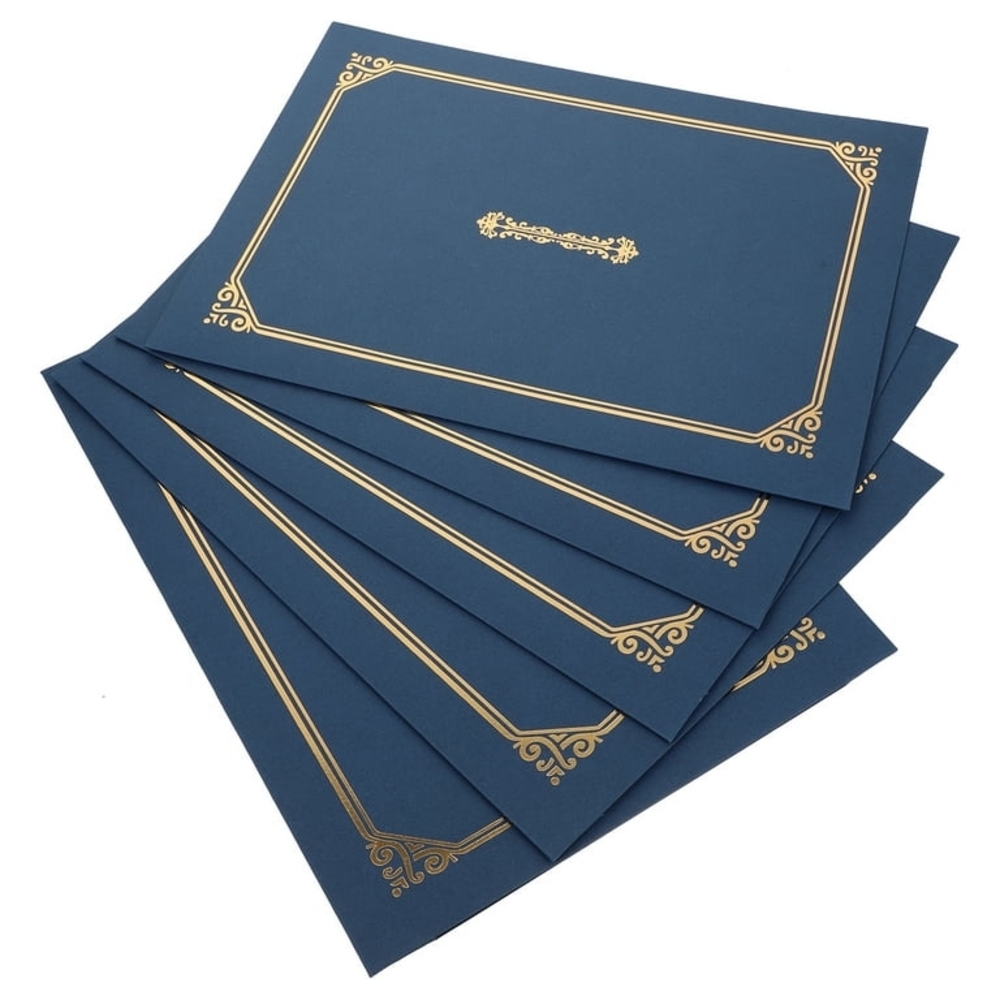Elegant Blue and Gold Stationery Set
